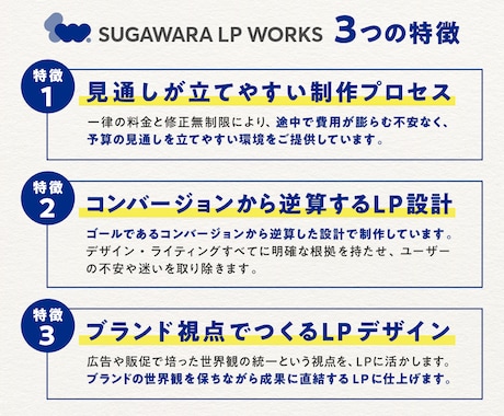 ブランド重視 ✕ 成果重視のLPを制作します 行動へと自然に導く。構成・デザイン・公開までワンストップ対応 イメージ2