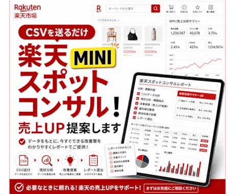 楽天コンサルMINI｜5商品の楽天SEO提案します イメージ1