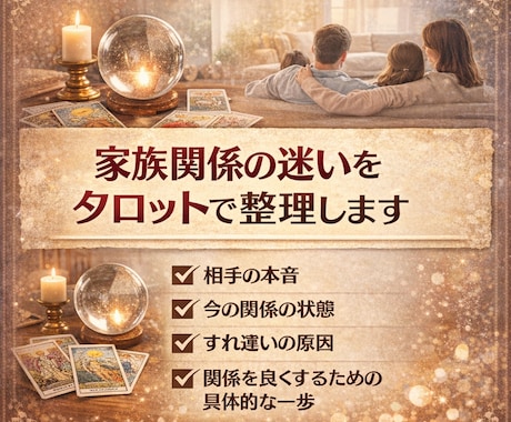 家族関係の悩みを丁寧に読み解きます 家族の本音と関係修復のヒント！ イメージ1