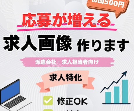 応募が増える!求人画像デザインします 「応募が来ない…」そんな求人、画像で変えます! イメージ1