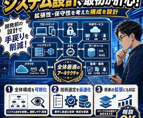 システム・データベース設計を支援します 要件整理から構成設計・ER図作成まで一貫対応 イメージ1