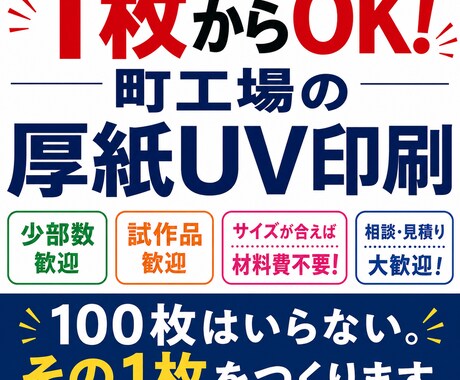 1枚からOK！町工場の厚紙UV印刷します 100枚はいらない。その1枚をつくります。 イメージ1