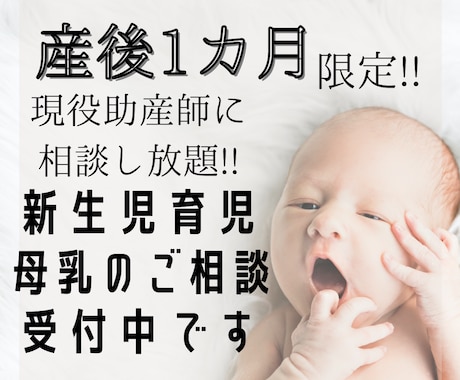 助産師に相談し放題！産後1か月以内のご相談承ります 1週間、新生児・母乳の相談、あなたの不安に寄り添います イメージ1