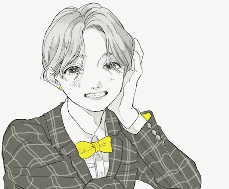 シンプルな全身絵 バストアップイラストを描きます お気に入りのコーデや服装を 立ち絵でもお好きなポーズでも イメージ1