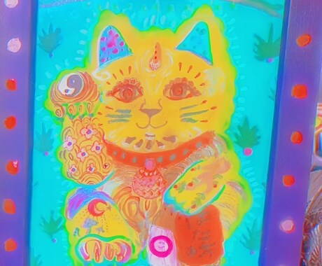 あなたのエネルギーで描く招き猫アートお届けします 波動と願いを込めた一点ものの守り猫 イメージ1