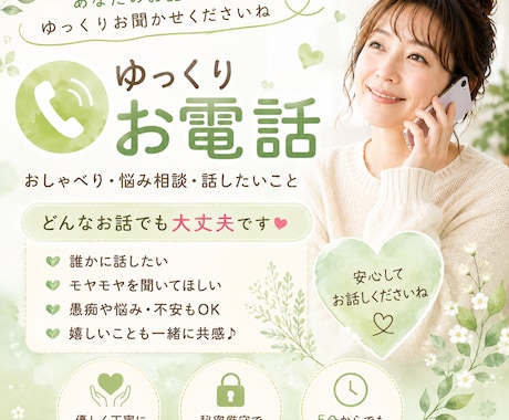 何でも3分でもOK 相談OK 優しく傾聴します 気持ちが落ち着かないモヤモヤ等　優しく傾聴します♡ イメージ1