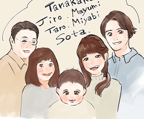 やさしく可愛い似顔絵アイコン描きます 2名5,000円〜｜やさしい似顔絵アイコン制作 イメージ2