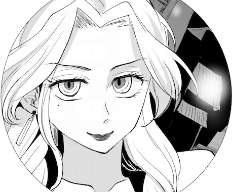 女性キャラのモノクロアイコン承ります 美しい女性のモノクロアイコンはいかがですか？ イメージ2