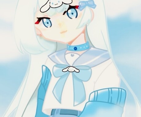 水色の女の子既存イラスト販売します 水色の既存イラストの女の子です イメージ1
