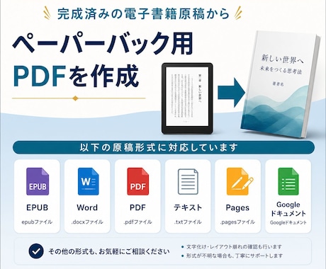 Kindle電子書籍をペーパーバックPDFにします 販売実績130件超｜印刷を考えた読みやすい紙面に仕上げます イメージ2