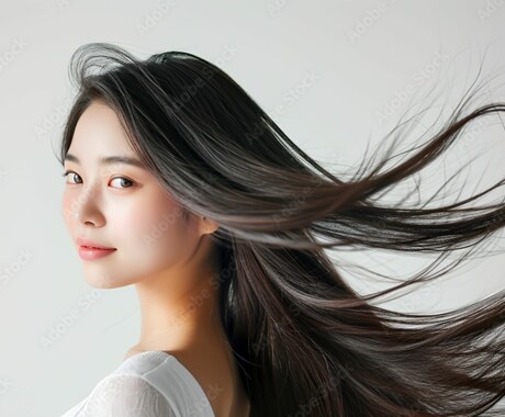 3枚セット！AI「ヘアサロンモデル」画像生成します 美容室・美容サロン向け！風にたなびくロングヘアが得意です。 イメージ2