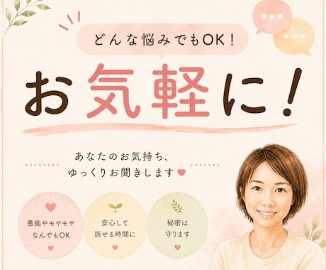 チャットでゆっくりお話をお聴きします 話すのが苦手でも大丈夫。あなたのペースでどうぞ イメージ2