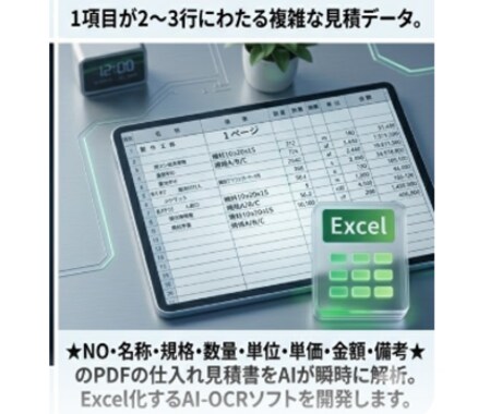 建具のPDF見積書をエクセル転記するAI開発します 【建築：営業向け】２時間の作業が5分で終了 イメージ2