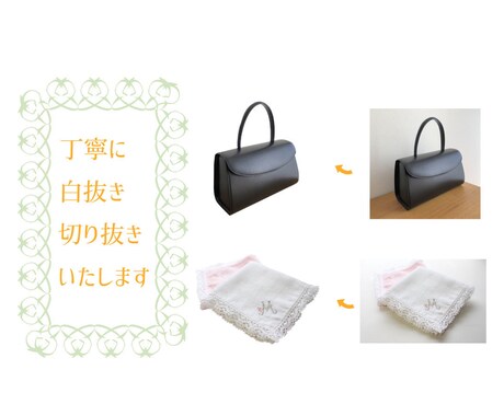 商品画像の切り抜きします 現役デザイナーが1点1点、丁寧に切り抜きいたします♡ イメージ1