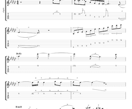 ギターを耳コピ＆楽譜/TAB譜作成します 1200曲採譜！高品質ななTAB譜を作ります イメージ2