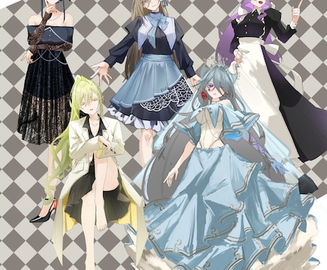 女の子立ち絵/キャラデザ制作いたします 綺麗め/シックな女性キャラクターイラスト制作いたします。 イメージ2