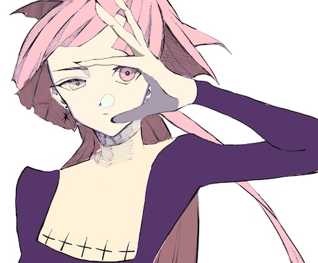 病み可愛いイラスト描きます 病みかわイラスト描きます！量産型~地雷系までお任せください イメージ2