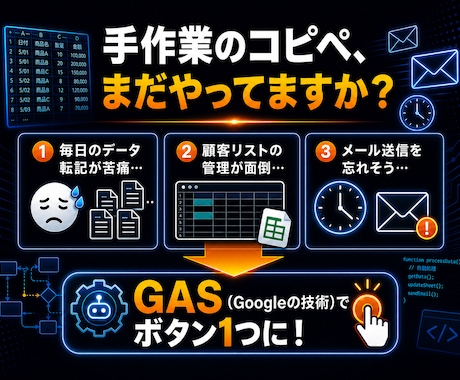 毎日の面倒な事務作業・コピペ作業を自動化します 丸投げOK！スプレッドシートやGmailの自動化ツール イメージ2