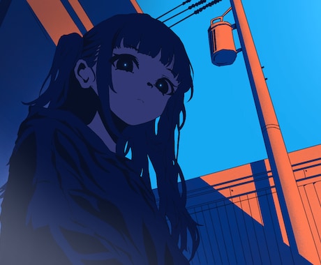 独特なアニメ風タッチで、イラスト/アイコン制作ます 青/赤の色彩とこだわりのキャラデザで描く、Lo-Fiイラスト イメージ2