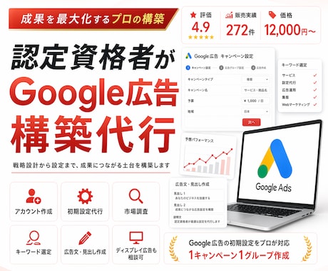 Google広告【プロ仕様】設定代行いたします Google認定パートナーが繰り出す進撃の一手！！ イメージ1