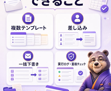 Gmail下書きGAS Proを提供します 定型連絡を下書き化し送信前確認を残せます イメージ2