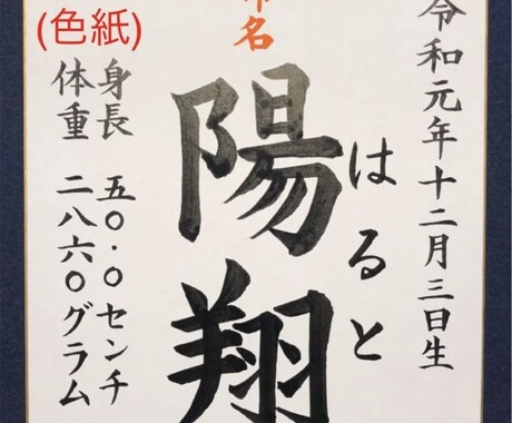 色紙に書く！命名書☆代筆致します ５種類の色紙デザインから選べます♪