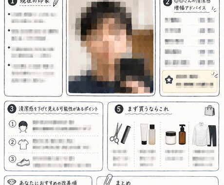 女性目線で清潔感アップ診断します 「女性受け」に特化してあなたの第一印象を改善します イメージ2