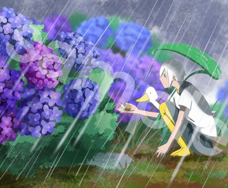 雰囲気重視のイラスト制作します 抜け感のある背景と柔らかな線画で生き生きとしたイラスト制作✐ イメージ2