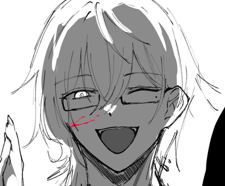 単色メインのアイコン描きます 目の色などワンポイント着色でクールに仕上げます！ イメージ2