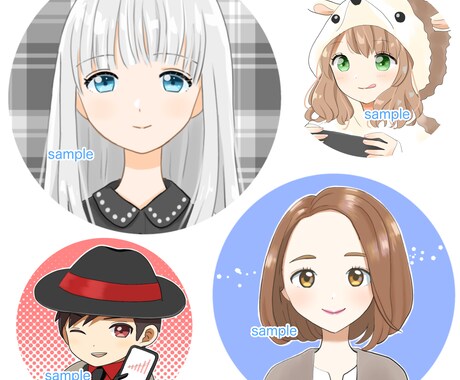 美少女など、アニメ系のSNSアイコンお描きします 似顔絵や創作キャラなど、目を引くアニメ系タッチで仕上げます。 イメージ1