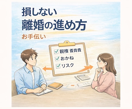 離婚で損しない「進め方」を一緒に整理します 離婚はタイミング・順番・準備で結果が変わります イメージ1