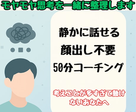 モヤモヤを根本から整理します 考えすぎて動けないモヤモヤを一緒に整理して自己理解を深めます イメージ1
