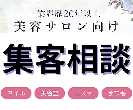 集客【美容店舗向け】の相談に乗ります 月商100万達成のノウハウで、あなたの次の一手を提案 イメージ1