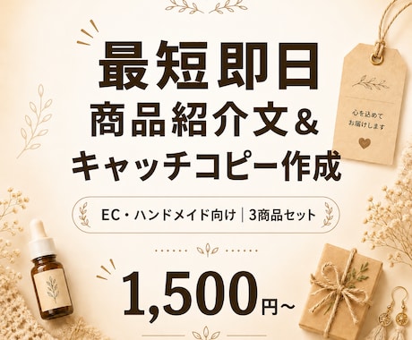 即納品｜商品紹介文＆キャッチコピー作成します 売れる言葉で、商品の魅力を引き出す イメージ1