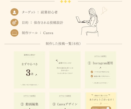 Instagram投稿デザイン作成します 初心者でも安心◎伝わるInstagram投稿を作成します イメージ2