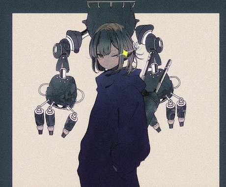 デフォルメされたメカと人を描きます 挿絵やアイコン等イラストが必要な方向けです イメージ1