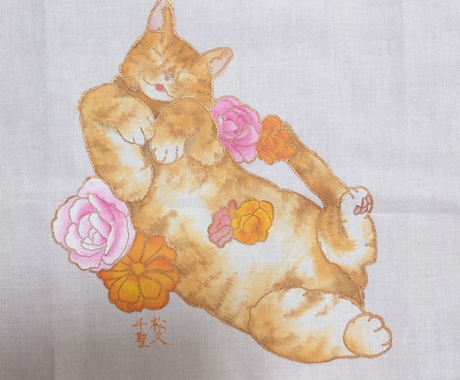 うちの子ハンカチ 猫 ちゃん 記念品の制作します イメージ1