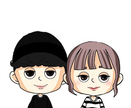 かわいいポップな似顔絵、イラストを提供します カップルの方や、SNSのアイコンなど自分だけのキャラクターを イメージ2