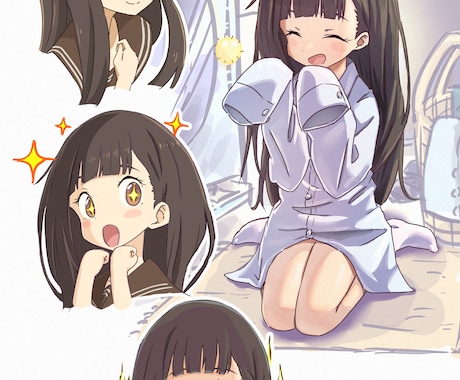 アニメスタイルの魅力的なイラスト作成します 背景込みの分かりやすいキャッチーな小説挿絵風イラストも可能！ イメージ2