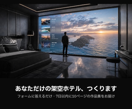 あなただけの架空ホテルを作品集にします 「こんなホテルがあったらいいな」を、実在するレベルの作品集に イメージ1