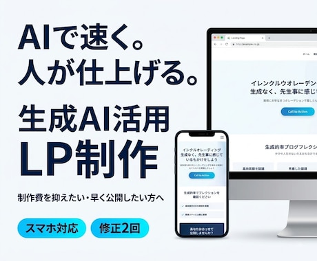 生成AIを活用し短納期でLPを制作します イメージ1