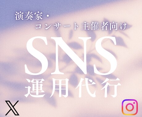 演奏会集客のためのSNS運用を代行します 演奏家・コンサート企画の世界観づくりからサポート イメージ1