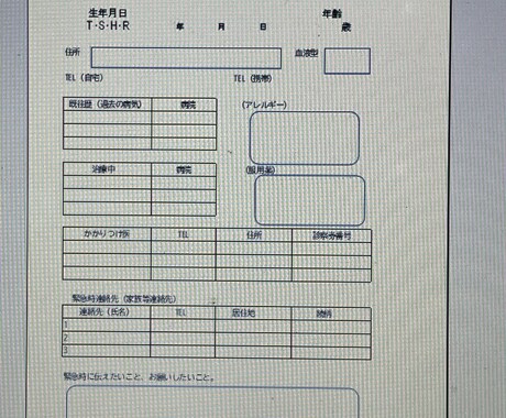 いざと言う時に必要な緊急用情報シート販売します イメージ1