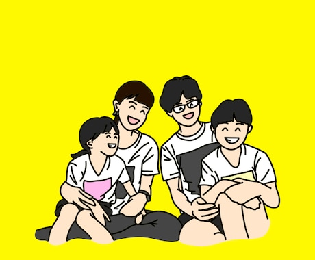 ゆる～い家族イラスト・SNSアイコン描きます リアルでもなく、アニメでもなく、なんだかゆる～いイラスト！