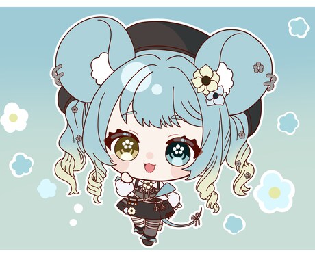 ミニキャラのイラスト作成いたします アイドルの生誕祭やvtuberさんのグッズ用など イメージ2