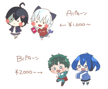 かわいいミニキャラお描きします あなただけのミニキャラぜひご相談ください!! イメージ2