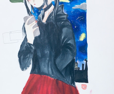 コピックでイラスト描きます 紙はマルマンのsketchブックを使います!!!! イメージ1
