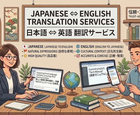 自然で伝わる日英翻訳をお手伝いします イメージ1