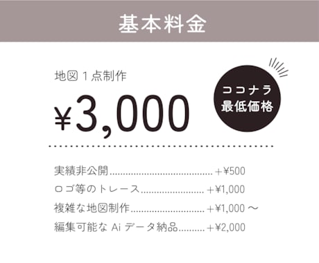 シンプルでスタイリッシュな地図を作成します ご希望のテイストで迅速・丁寧に作成します！ イメージ2