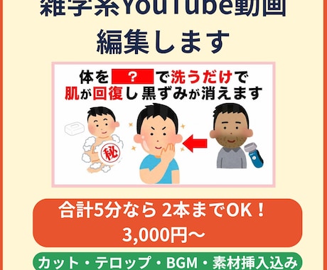 雑学系YouTube動画を5分まで編集します イメージ1